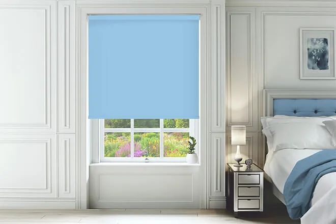 Cambridge Safe+ Baby Blue - Fire Retardant & Moisture Resistant Blackout Roller Blind