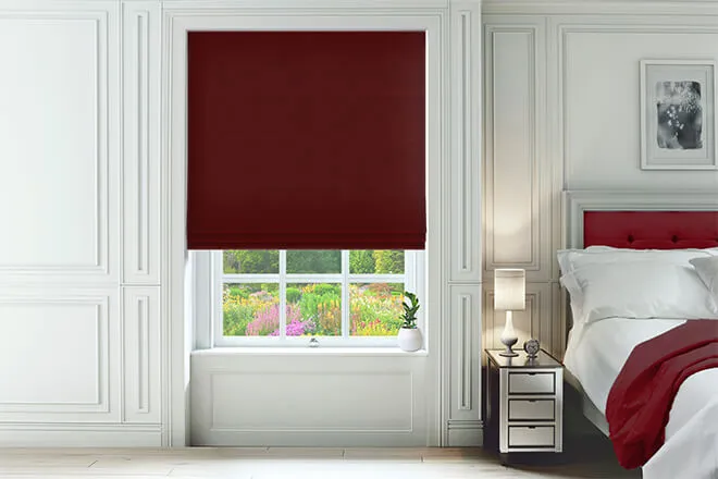 Valentina Wine - Velour Roman Blind