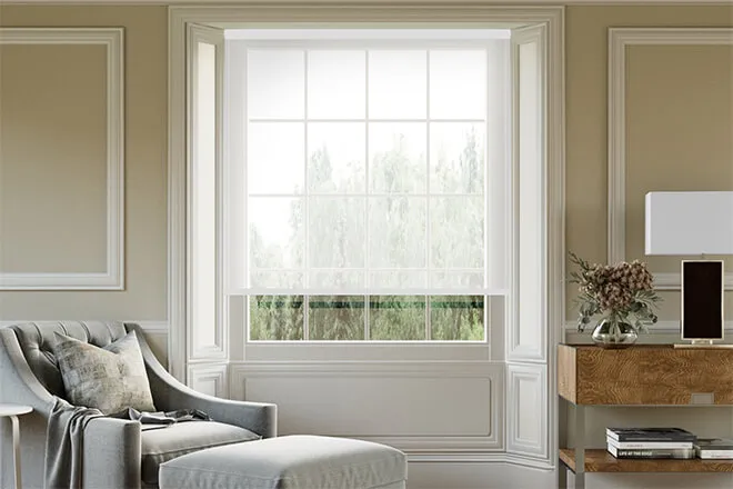 Serenity Pure White - Sheer Voile Roller Blind
