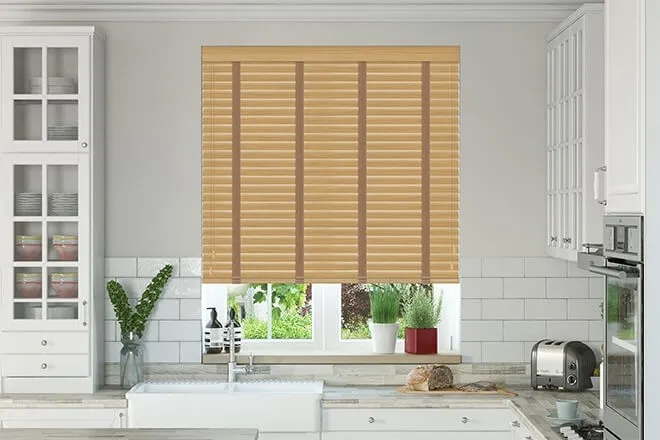Charisma Light Oak - Faux Wood Blind Toffee Tape