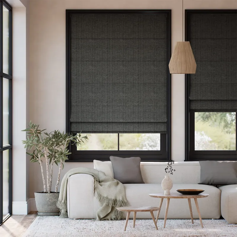Rydal Graphite Roman Blind