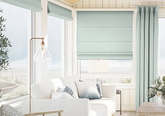 Soft Chevron Blue Glacier - Roman Blind