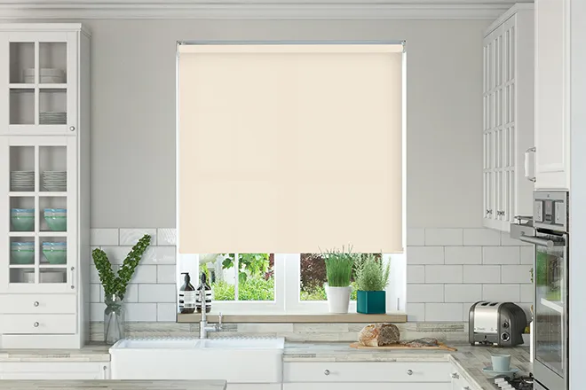 Oxford Safe+ Warm Ivory - Fire Retardant & Moisture Resistant Roller Blind