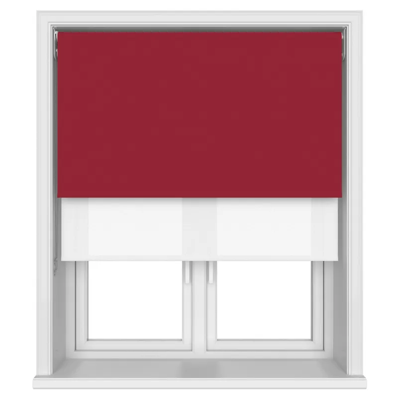 Tradechoice Blackout Red Double Roller Blind