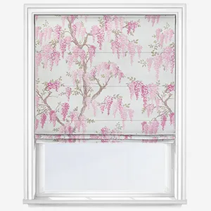 Laura Ashley Wisteria Coral Pink Roman Blind