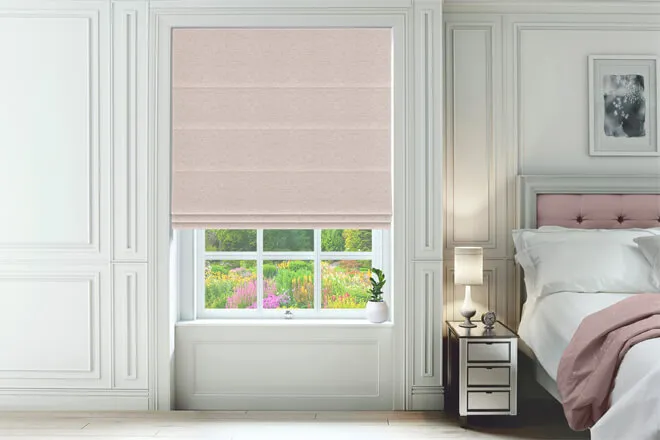 Morisette Pink - Patterned Roman Blind
