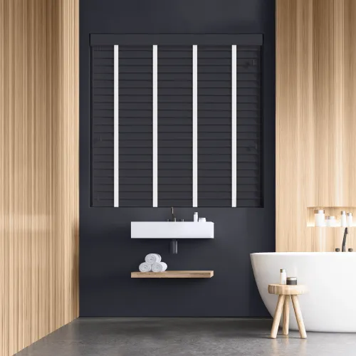 Abyss Faux Wood Blind With Cotton Tape - Stylish Window Covering
