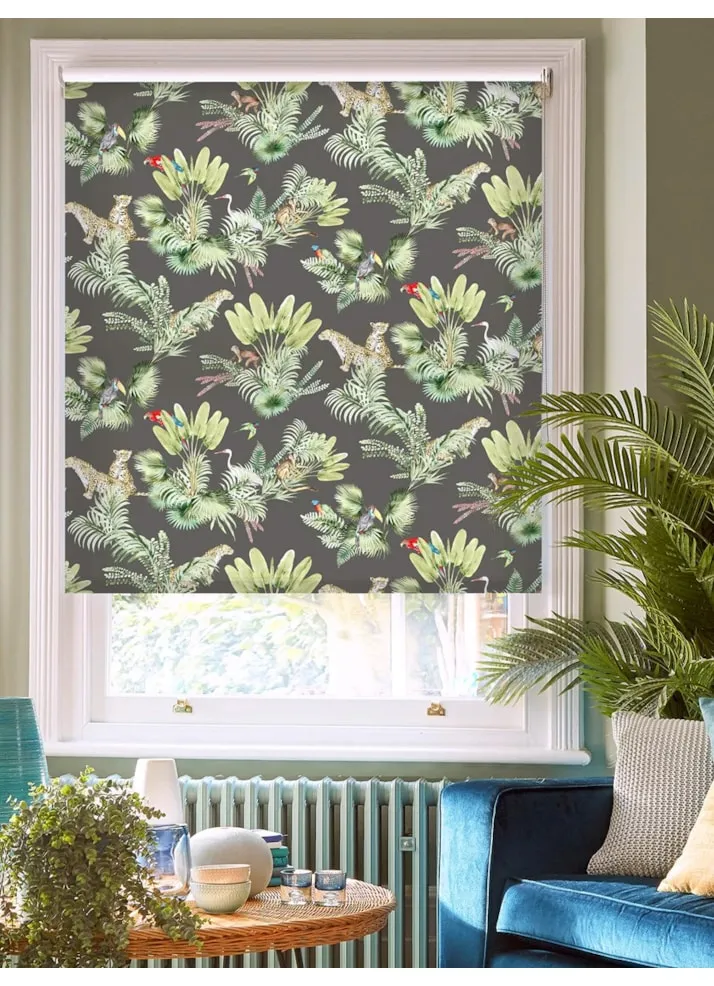 Honduras Charcoal Tropical Roller Blind By Boon &Amp; Blake