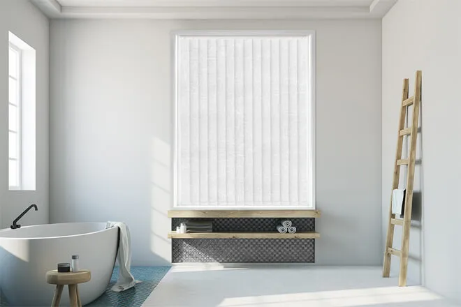 Libby White - Waterproof Blackout Vertical Blind