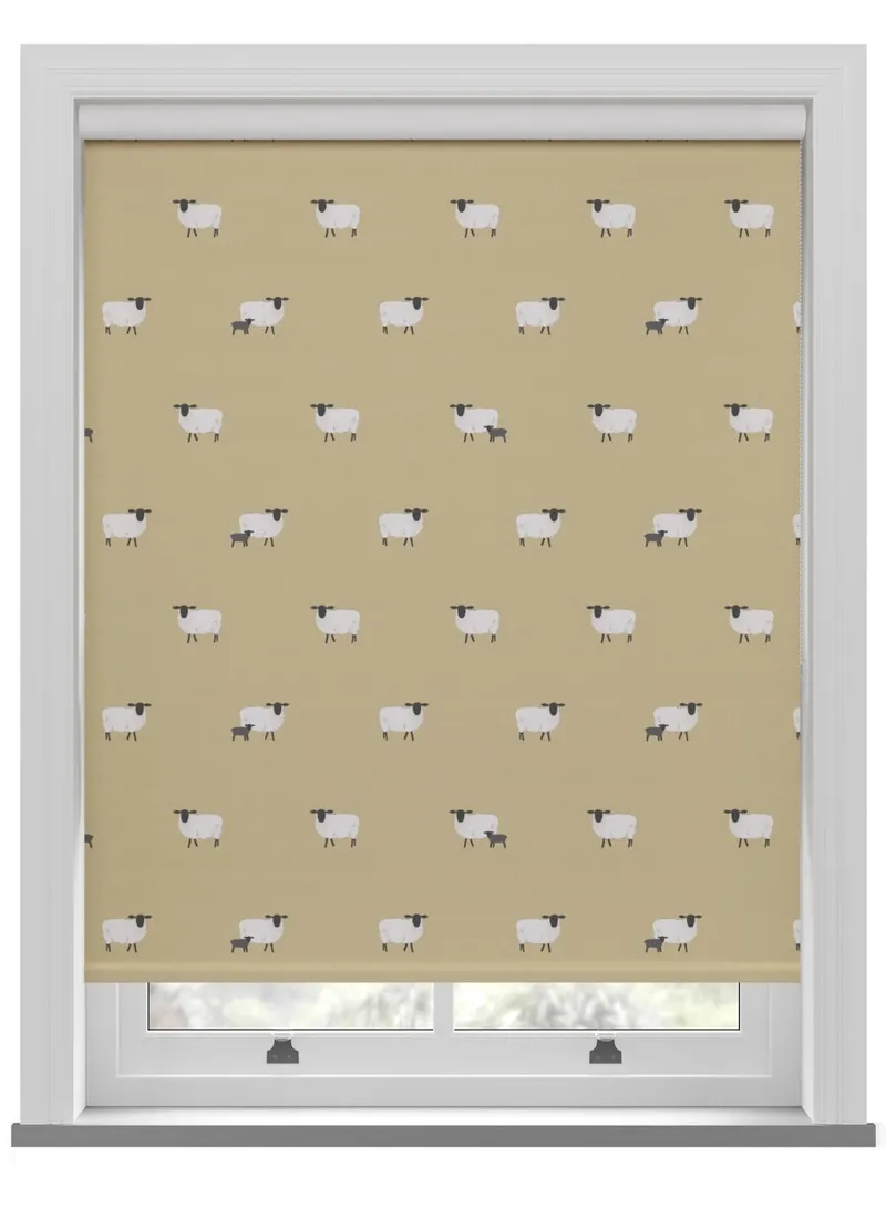 Sophie Allport Sheep Ochre Roller Blind
