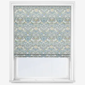 William Morris Strawberry Thief Slate And Blush Roman Blind