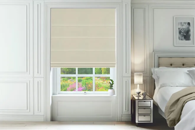 Lennox Oyster - Faux Silk Twist Fit No Drill Roman Blind