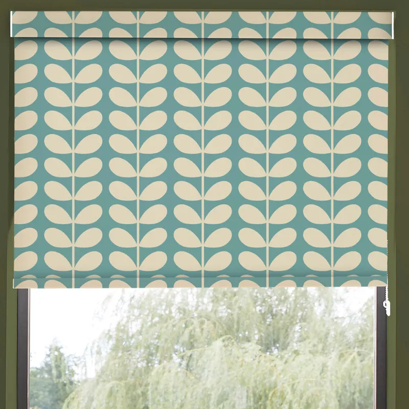 Orla Kiely Solid Stem Made To Measure Blackout Roller Blind Duckegg