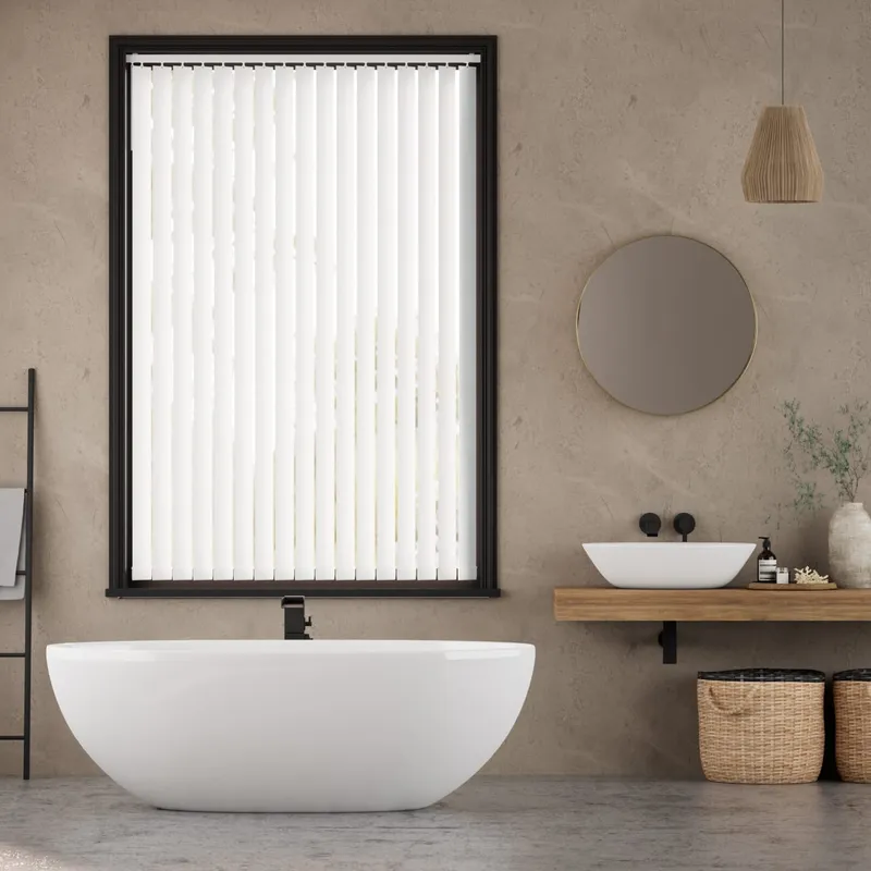 Rigid Pvc Williamsburg Frost White Blackout Vertical Blind