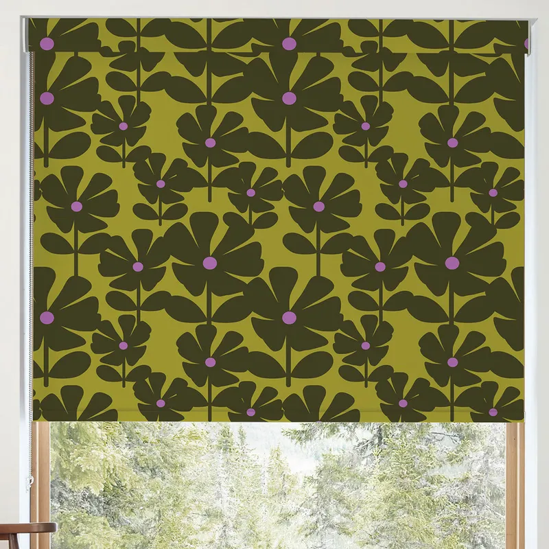 Orla Kiely Wildflower Translucent Made To Measure Roller Blind Charteuse