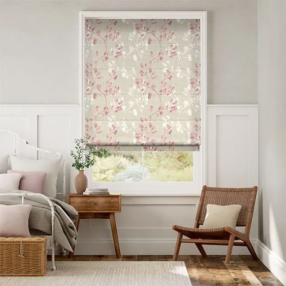 Renaissance Linen Blush Pink Roman Blind