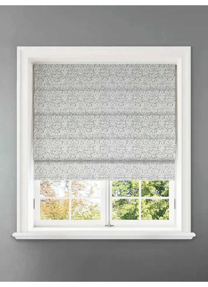 Opulent Duck Egg Damask Roman Blind