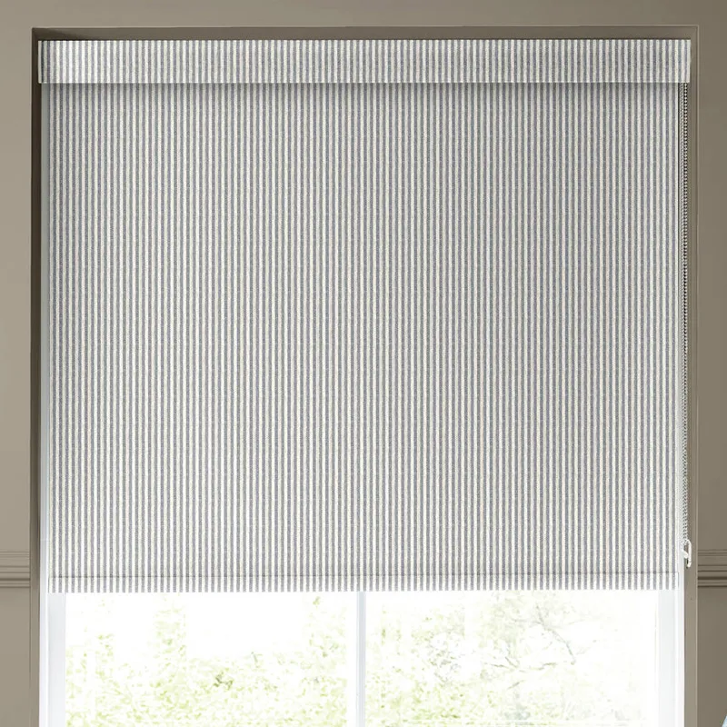 Emily Bond Oscar Stripe Translucent Made To Measure Roller Blind Indigo