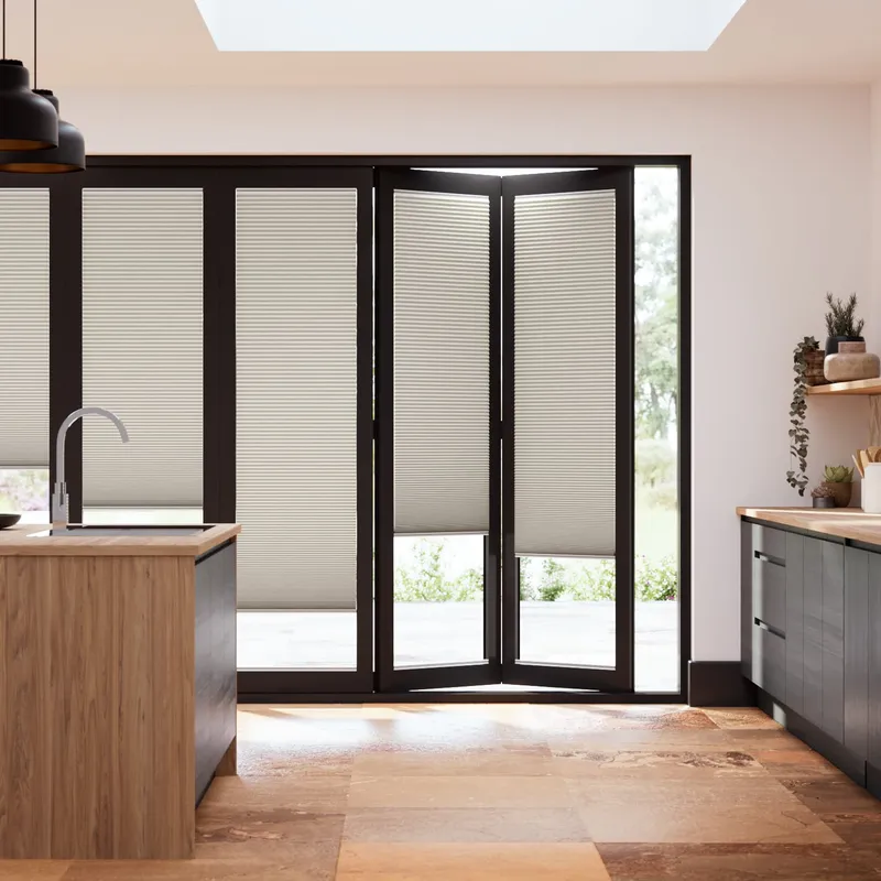 Bifold Clickfit Duoshade Limewash Pleated Blind