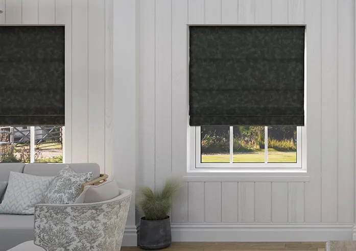 Oleander Graphite - Roman Blind