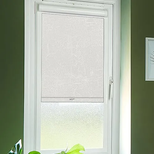 Boston Fr Ecru (Moisture Resistant) Perfect Fit Blackout Roller Blinds