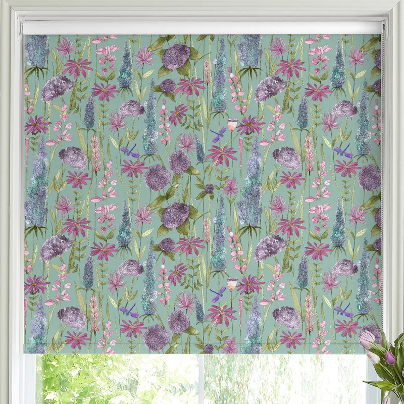 Voyage Florabunda Made To Measure Blackout Roller Blind Verde