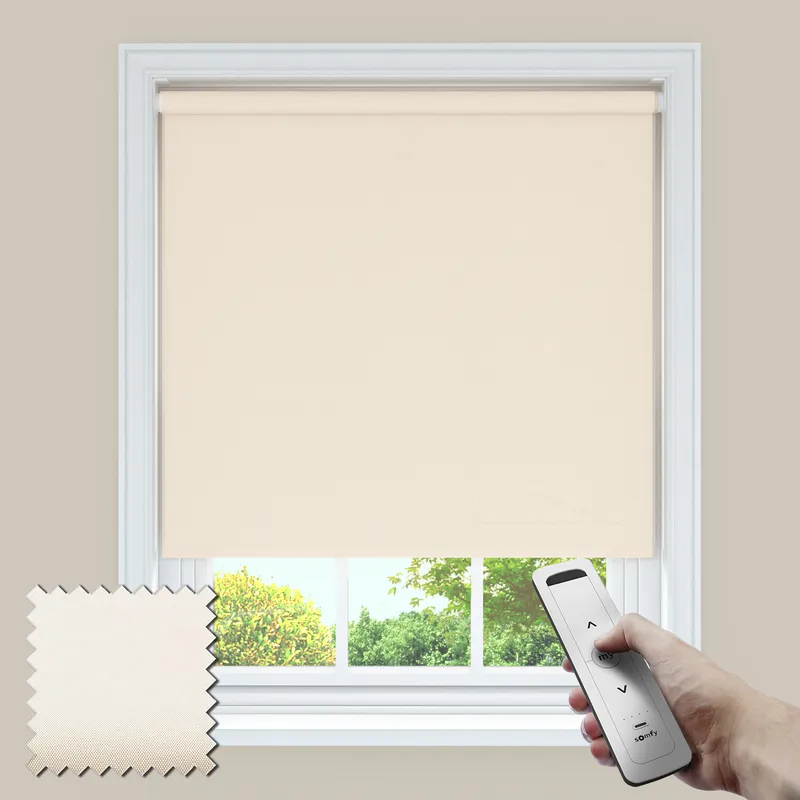 Slumber Blackout Cream Somfy Powered Roller Blinds