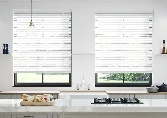 Ecowood Brilliant White Satin - Motorised Venetian Blind