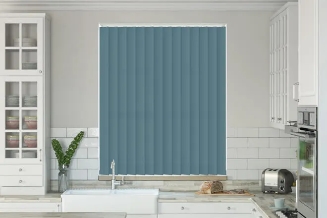 Chloe Mineral Blue - Moisture Resistant Vertical Blind