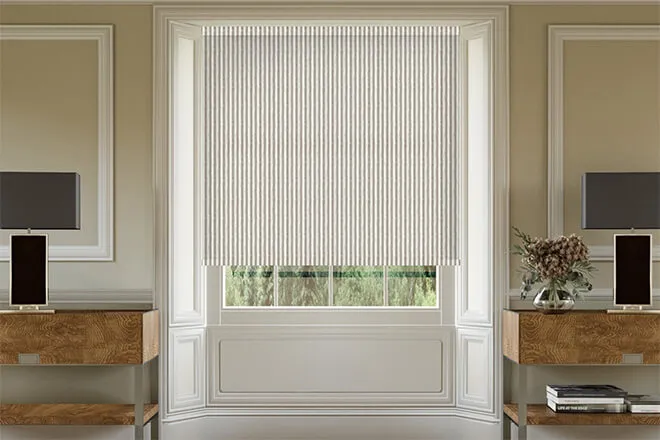 Emily Bond Oscar Stripe Smoke - Designer Roller Blind