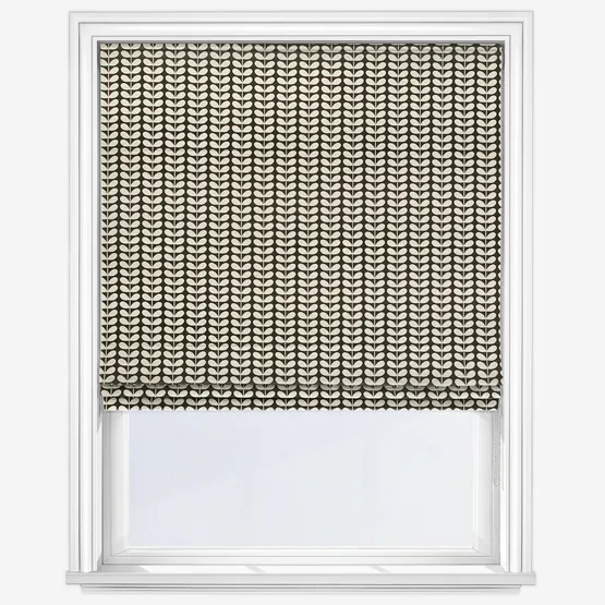 Orla Kiely Tiny Stem Black Roman Blind