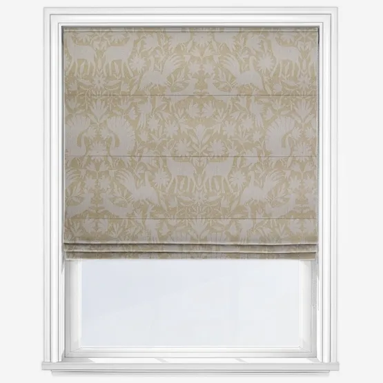 Scandi Wildlife Ochre Roman Blind