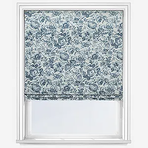 Camengo Celestine Tissu Bleu Encre Roman Blind