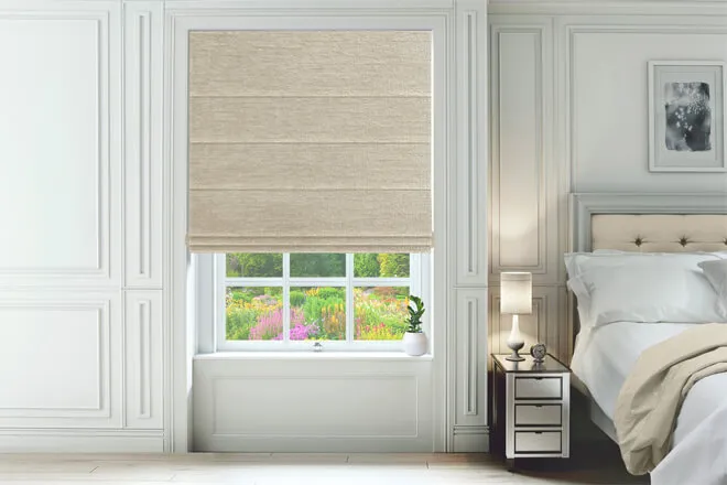Isola Cream - Luxury Chenille Roman Blind