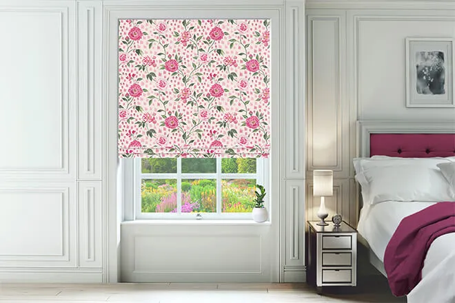 Cath Kidston Tea Rose Pink - Designer Roman Blind