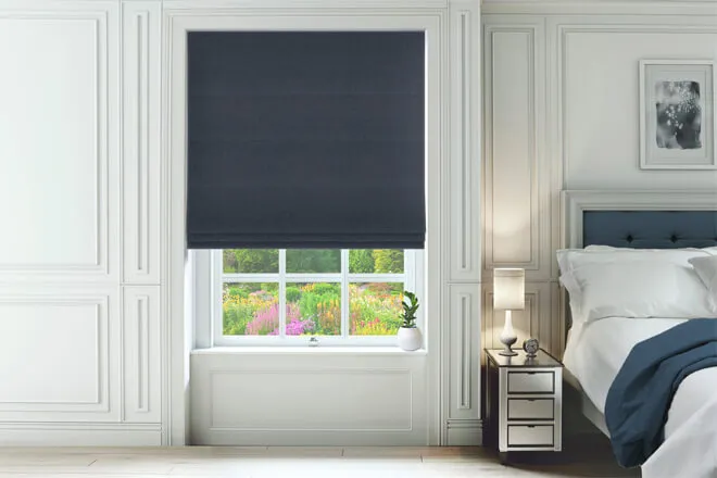 Houston Navy - Woven Roman Blind