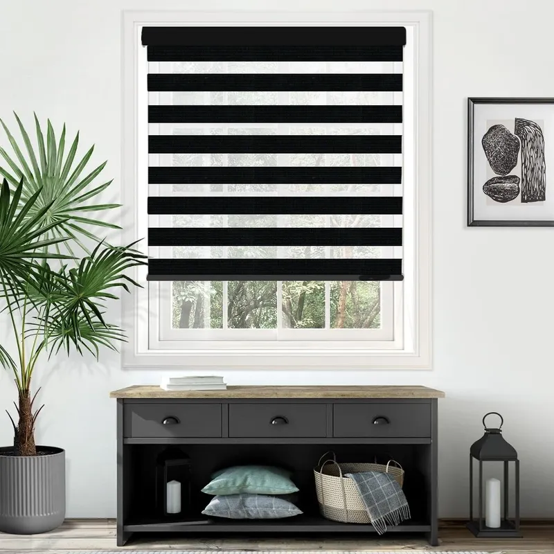 Rose Semi Blackout Black Day And Night Blind