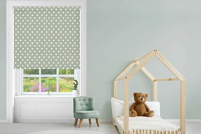 Cath Kidston Button Spot Aloe - Designer Roller Blind