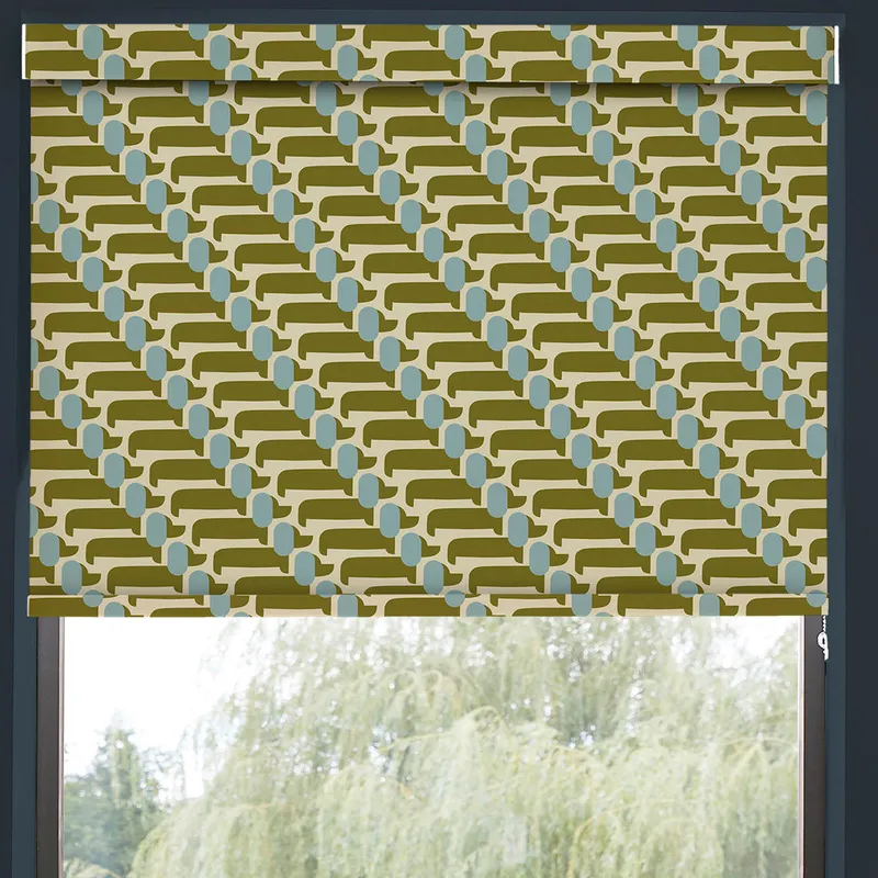 Orla Kiely Dog Show Translucent Made To Measure Roller Blind Seagrass