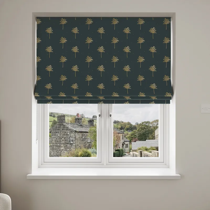 Sara Miller Small Palm Tree Forest Green Blinds Uk