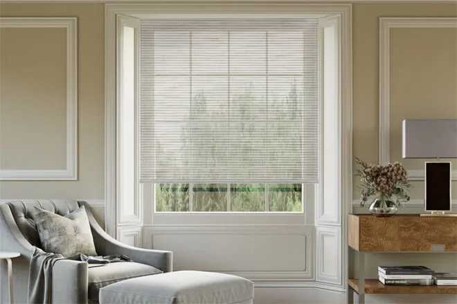 Portage Beige - Striped Sheer Voile Roller Blind