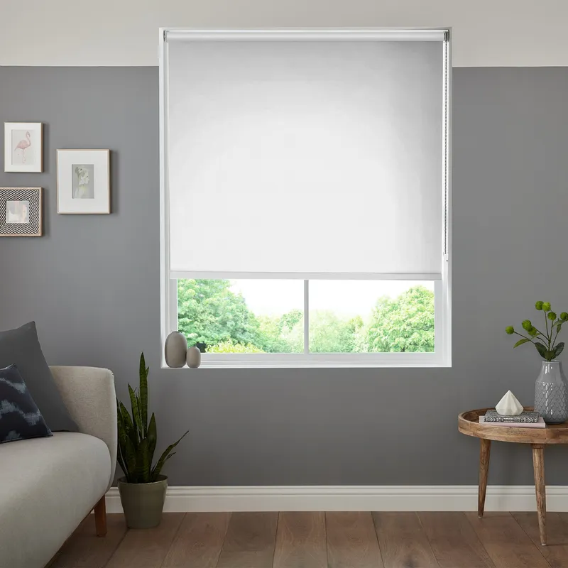 Insta Fit No Drill Wave Blackout White Roller Blinds - Fit In 30 Secs