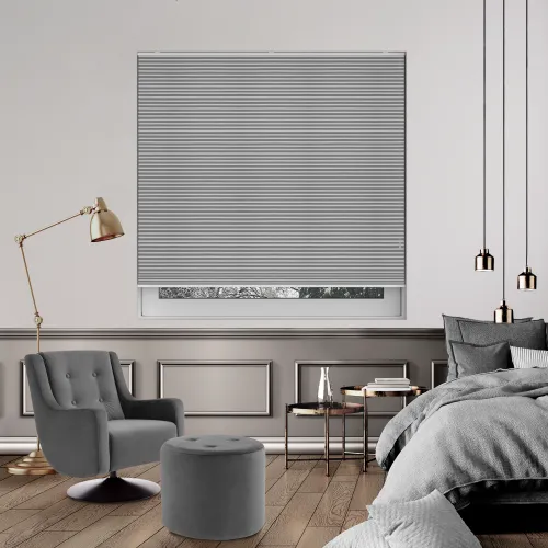Free Hanging Vexia Blackout Vintage Grey Honeycomb Pleated Blind