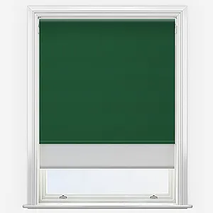 Supreme Blackout Forest Green & Grey Double Roller Blind