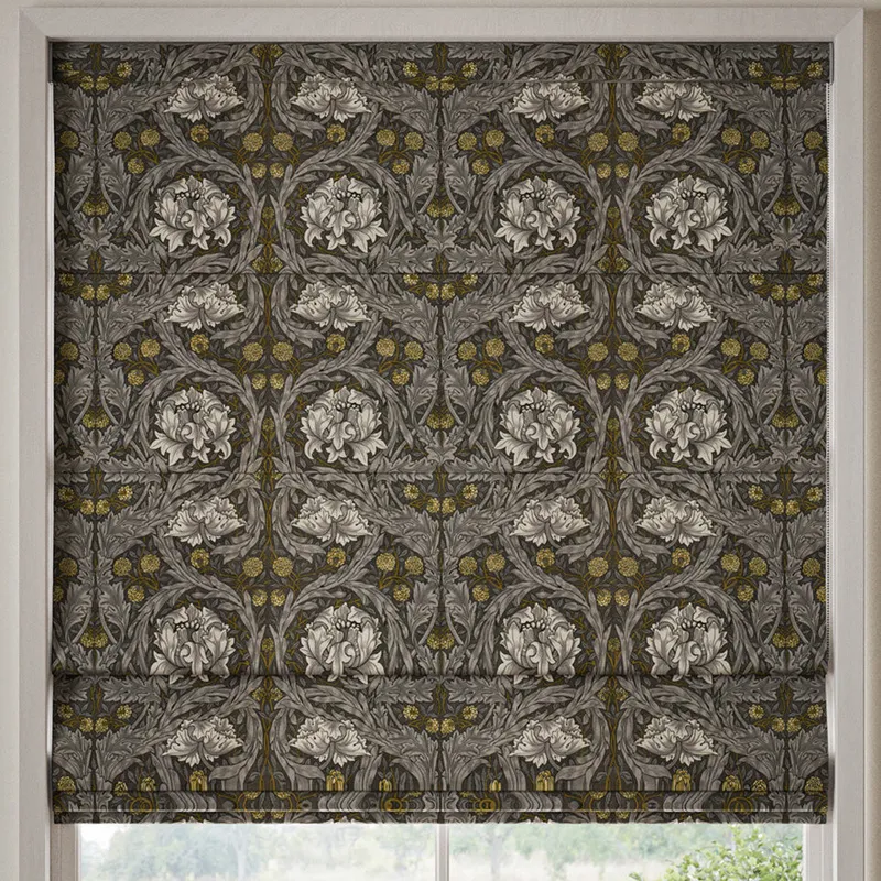 William Morris African Marigold Velvet Made To Measure Roman Blind Iron