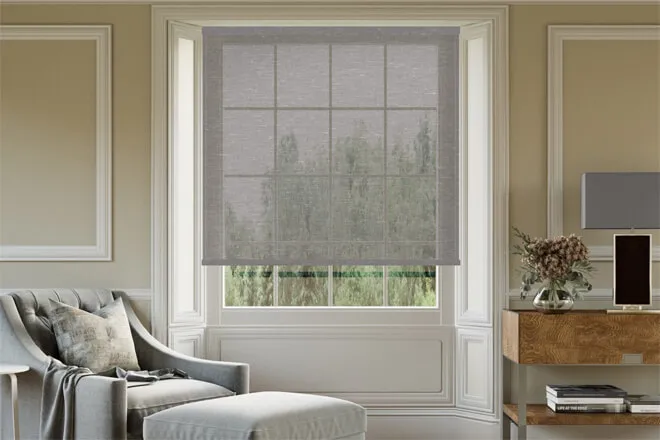 Glow Grey - Textured Sheer Voile Roller Blind