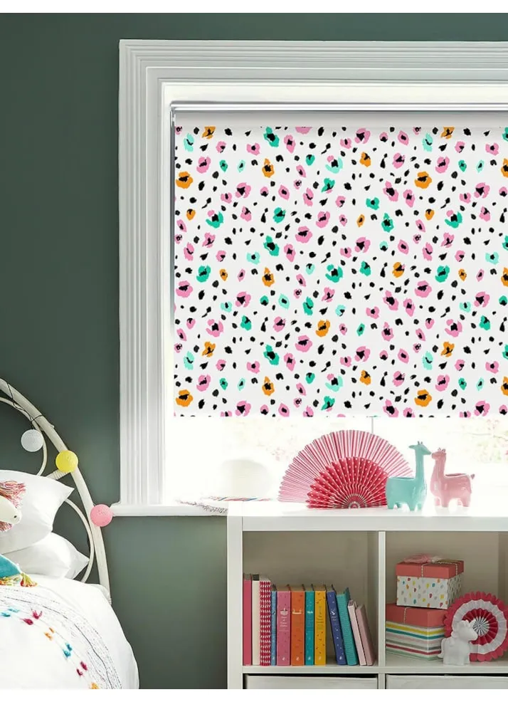 Leopard Print Multi Blackout Cordless Spring Loaded Roller Blind