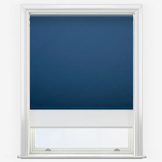 Double Roller Spectrum Blackout Blue & White Double Roller Blind