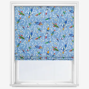 Cath Kidston Rocket Mid Blue Roman Blind