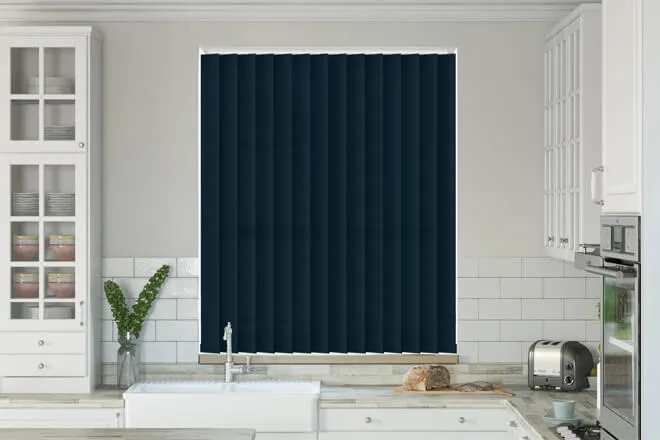 Alpha Navy - Fire Retardant & Moisture Resistant Vertical Blind